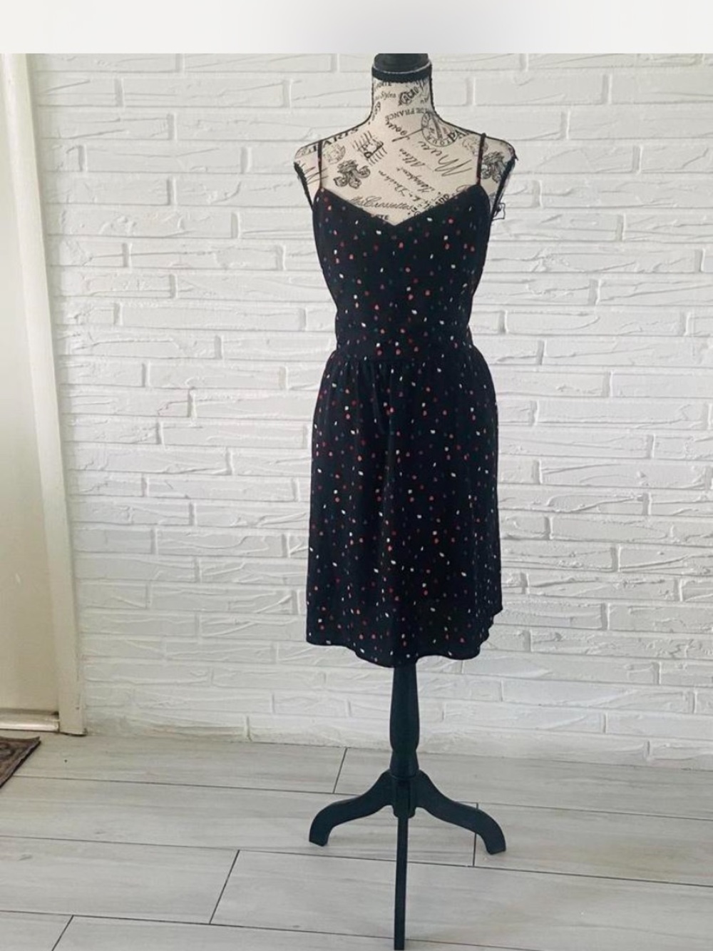 GAP Black Sundress with Pink and Red Dot Print